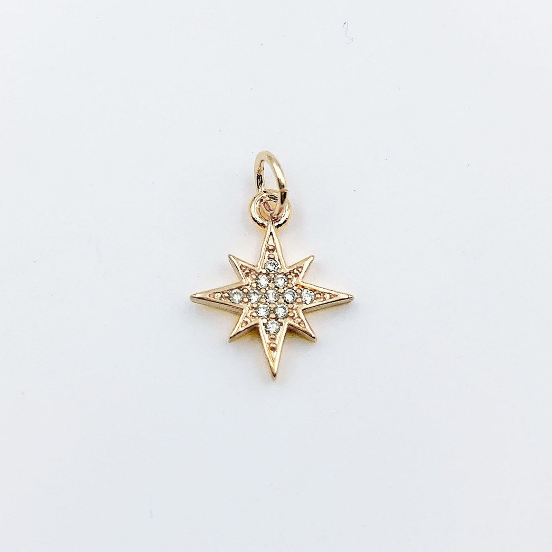 14K Gold Mini Shooting Star Cubic Zirconia Bracelet Necklace