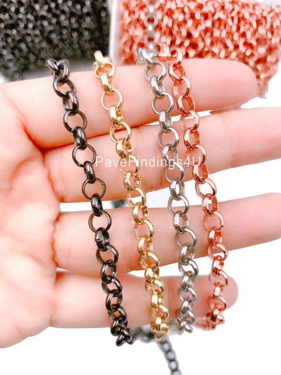 6mm Gold Cable Chain Chain by Foot Gold 