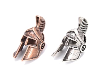 Antique Spartan Helmet Bead, Gladiator Helmet, Valkyrie Helmet Beads, Antique Crusader Helmet, Paracord Bracelet Beads, 25x12mm, BD740