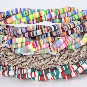 6mm Heishi Beads, Genuine Rainbow Color Beads, Bright Multi Color Disc Beads, High Quality Heishi Disc Beads, Full Strand ORG156