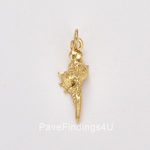 Dainty Gold Filled Conch Sea Shell Charm, Summer Ocean Snail Shell Pendant, DIY Fashion Jewelry Add On Charm Necklace Bracelet, CP1724