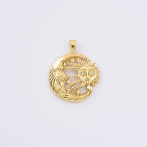 Dainty Sun, Moon, and Stars Charm, Gold Filled Celestial Charm Sun Moon Stars Pendant for Necklace Bracelet Jewelry Making Supply, CP2103
