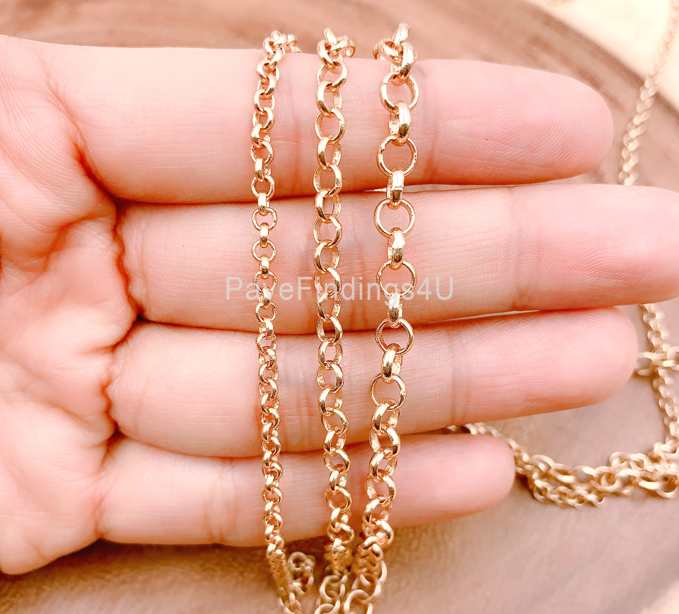18K Gold Filled Rolo Cable Chain Gold Cable Rolo Chain by Etsy