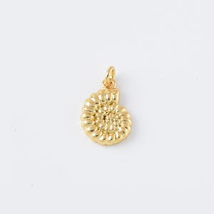 Dainty Conch Sea Shell Charm, Gold Filled Ocean Snail Shell Pendant for Necklace Bracelet Jewelry Making Supply, 15x9mm, CP2096