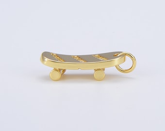 18 kt goud schattige skateboardbedel voor armband ketting oorbel bedel mix hanger extra bedel voor ambacht, 21 x 7 mm, CP1466