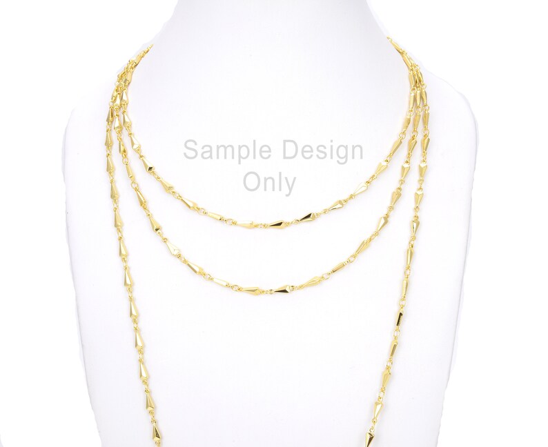 11x3mm Spike Chain 18K Gold Filled 1310 Feet Gold Triangle Beaded Chain CH080 Bulk Chain Arrowhead Beaded Chain Beaded Chain