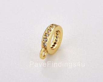 18K Gold CZ Anhänger Anhängerschlaufe Hakenverschluss, Anhänger Halter, Cluster Anhänger Schmuck SchmuckEnhancer Micro Pave Anschlussverschluss, DIY, 11 x 8 mm, CL212