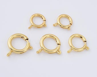 Cierres chapados en oro, accesorios de joyería con anilla de resorte para hacer collares, pulseras y tobilleras, conectores de joyería chapados en oro, CL425