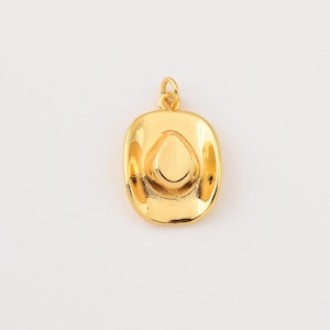 Ciondolo a forma di cappello da cowboy riempito d'oro, ciondolo da rodeo western per collana e bracciale, delicato gioiello in stile country, regalo a tema rustico per lei, CP2263