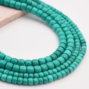 Green Turquoise Gemstone Rondelle Beads Natural 7mm, 6mm Beads For DIY Bracelet Necklace Jewelry Making 15.5 Inches Strand  TUQ074