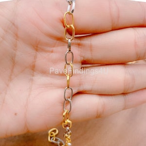 14K Gold & Silver Rolo Cable Chain by Yard, Gold plated Cable Rolo Chain by Foot, Wholesale bulk Roll Chain for Jewelry Making, CH149