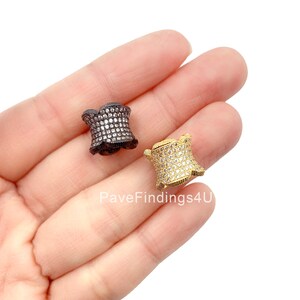 Cylinder Shape Beads, Cylinder Beads, Cylinder CZ Micro Pave Bead, Spacer Beads, Bracelet Beads, Cubic Zirconia, Beads, 12x11mm, BD650-E406