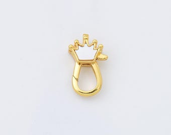 Crown Shaped Lobster Clasp, Gold Filled Lobster Claw Shell Pearl Clasp for Necklace Bracelet Jewelry Making Supply, CL581