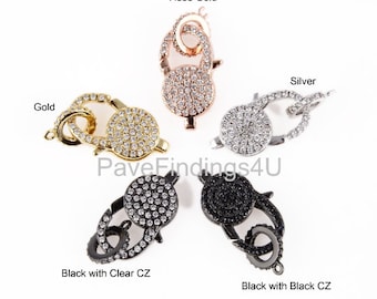 18K Gold Karabinerverschluss, PaveEnhancer, Pave Karabinerverschluss, Pave Verschluss Verschluss für Halskette Armband Schmuckherstellung Lieferung, CL289