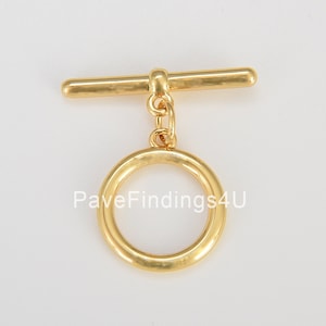 Gold Toggle Clasp with Jump Ring, Gold Filled Over Brass OT Clasp for Jewelry Making Supply, 16X14MM, CL444