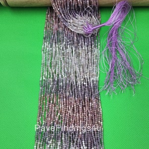 AAA Micro Faceted Natural Purple Tourmaline Faceted 2.5mm Round Beads Diamond Cut Natural Gemstone Beads PRP802