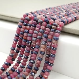 6MM Ruby Sapphire Beads Grade AAA Genuine Natural Gemstone Full Strand Faceted Round Loose Beads 15.5&quot;, PRP110-E409