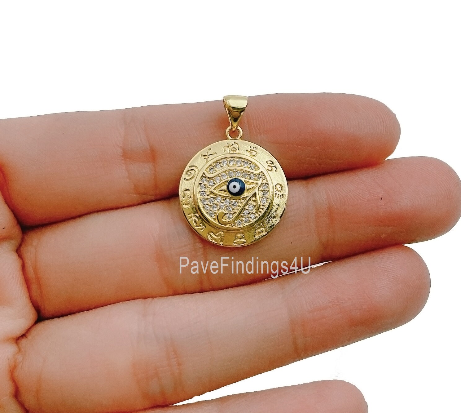 Eye of ra gold pendant Clearance