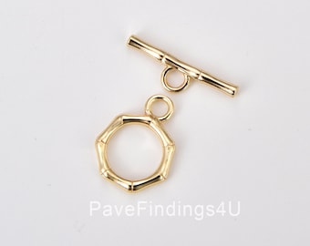 Fecho de alternância heptagonal delicado, fecho OT banhado a ouro, fecho OT com design sofisticado, fornecimento em grande quantidade para componente de pulseira e colar, CL549