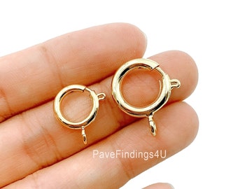 Chiusura a molla riempita in oro 14K, chiusura ad anello a molla in oro, chiusura per bracciale, chiusura per collana per forniture per la creazione di gioielli, 12 mm, 14 mm, 16 mm, CL425