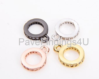 18K Gold CZ Anhänger Wrap Verschluss, CZ Micro Pave Geschlossene Bügel Spangen, Cubic Zirkonia, Anhänger Bügel Verschluss für die Schmuckherstellung, CL212