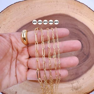 Gold Paperclip Chain by Yard, Gold Oval Link Chain, Wholesale Bulk Roll Chain for Necklace Bracelet Jewelry Making, 7/9/11/14mm, CH108