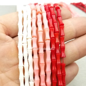 Bamboo Sharp Coral bead White, Pink , and Red, Coral Jewelry,  Coral Beads, Bamboo Coral, Red Coral Beads, 4x8mm, GRN154-E622