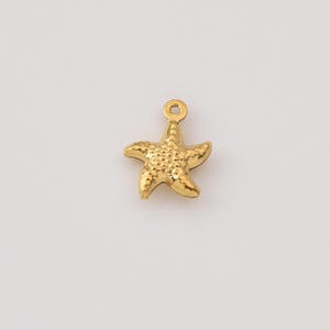 Gold Filled Starfish Charm Pendant, Stainless Steel Ocean Beach Jewelry Making Supply for DIY Necklace Bracelet, Summer Gift Idea, SCP182