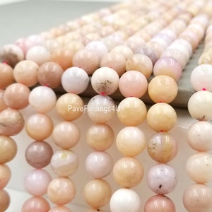 Roze opaalkralen AAA-kwaliteit echte natuurlijke edelsteen volledige streng ronde losse kralen 15,5&quot;, 4 mm, 6 mm, 8 mm en 10 mm, TUQ014
