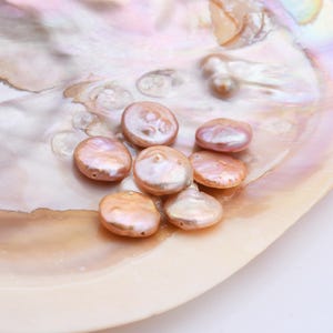 Coin Shaped Freshwater Pearl 5A Quality Coin Pink & Purple Pearl Beads Genuine Cultured High-Quality Pearls Full Strand 14mm FWP025