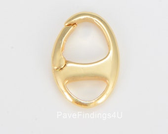 Gold Spring Tor Ring, Push Tor Ring, Soda Tab Verschluss Ring Charm Halter, Gold Verschluss Verbinder Charm Halter, 23X17MM, CL501