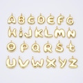 Gold Filled Alphabet Balloon Initial Charm Puffy Letter Charm Necklace Bubble Font Style Trend Fashion Jewelry Necklace Bracelet, CP2064