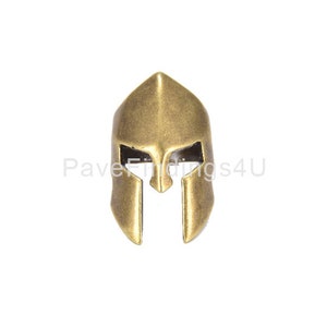 Antique Spartan Helmet Bead, Gladiator Helmet, Valkyrie Helmet Beads, Antique Crusader Helmet, Paracord Bracelet Beads, 23x14mm, BD741