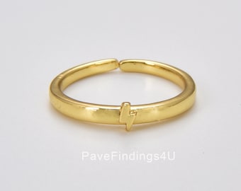Anillo de perno relámpago delicado, anillo de perno relleno de oro, anillo apilable, anillo minimalista ajustable, anillo delgado, regalo para ella, anillo delicado, RG157