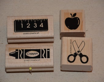 Used Rubber Stamp Set:  Stampin' Up  School