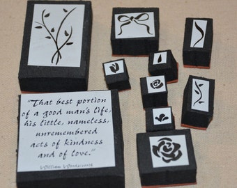 Used Rubber Stamp Set:  Stampin' Up Bold Heart and Flowers