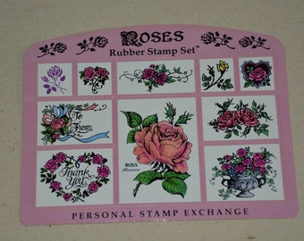 Used Rubber Stamp Set:  Roses