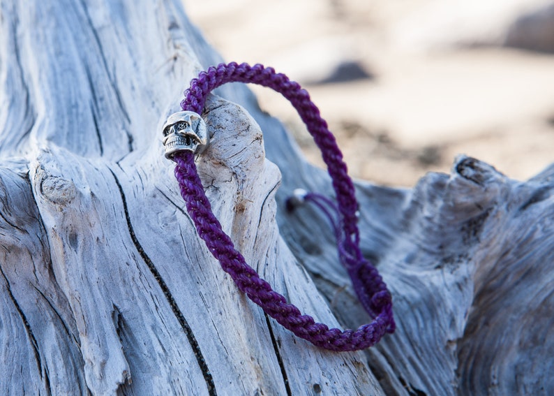 Handcrafted metal Skull Bracelet Macrame style Handcrafted metal Skull Bracelet Macrame style
