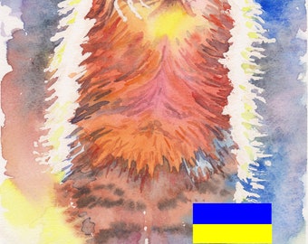 Kitten Pet Portrait, Cat Painting, Watercolor,Digital file, Digital Print Instant Art INSTANT DOWNLOAD Printable
