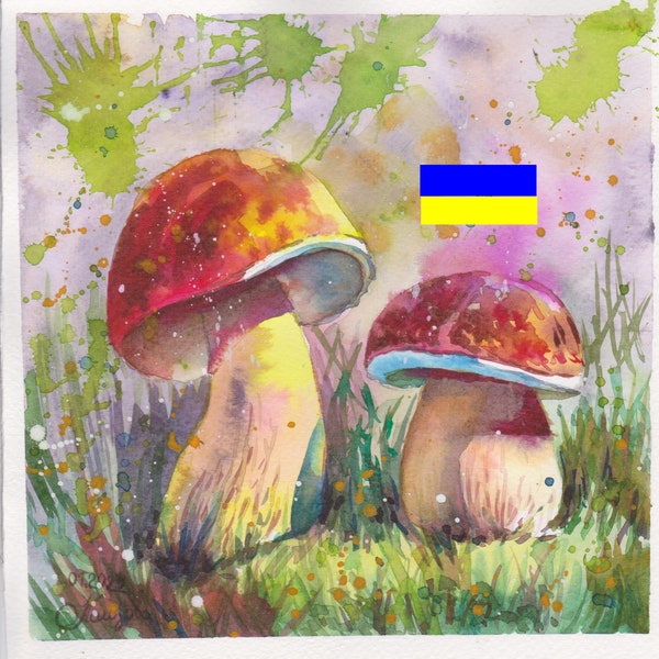 white mushrooms,Watercolor Digital Print Instant Art INSTANT DOWNLOAD Printable,Digital file