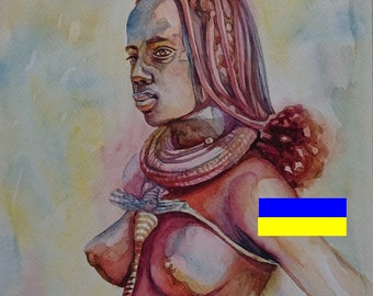 African woman,Interior Painting,Digital file, Digital Print Instant Art INSTANT DOWNLOAD Printable