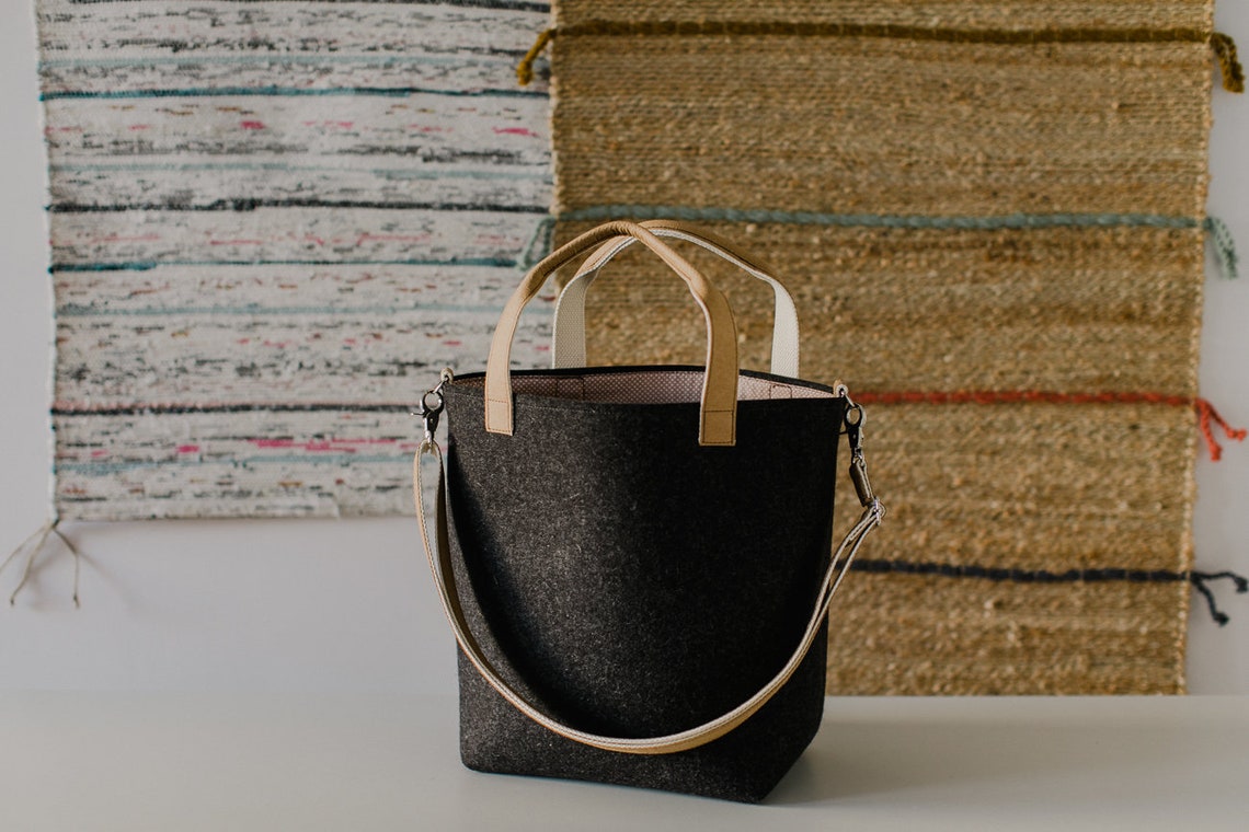 Women Tote Bag Felt Tote Bag Diaper Bag Wool Tote Bag Tote Etsy