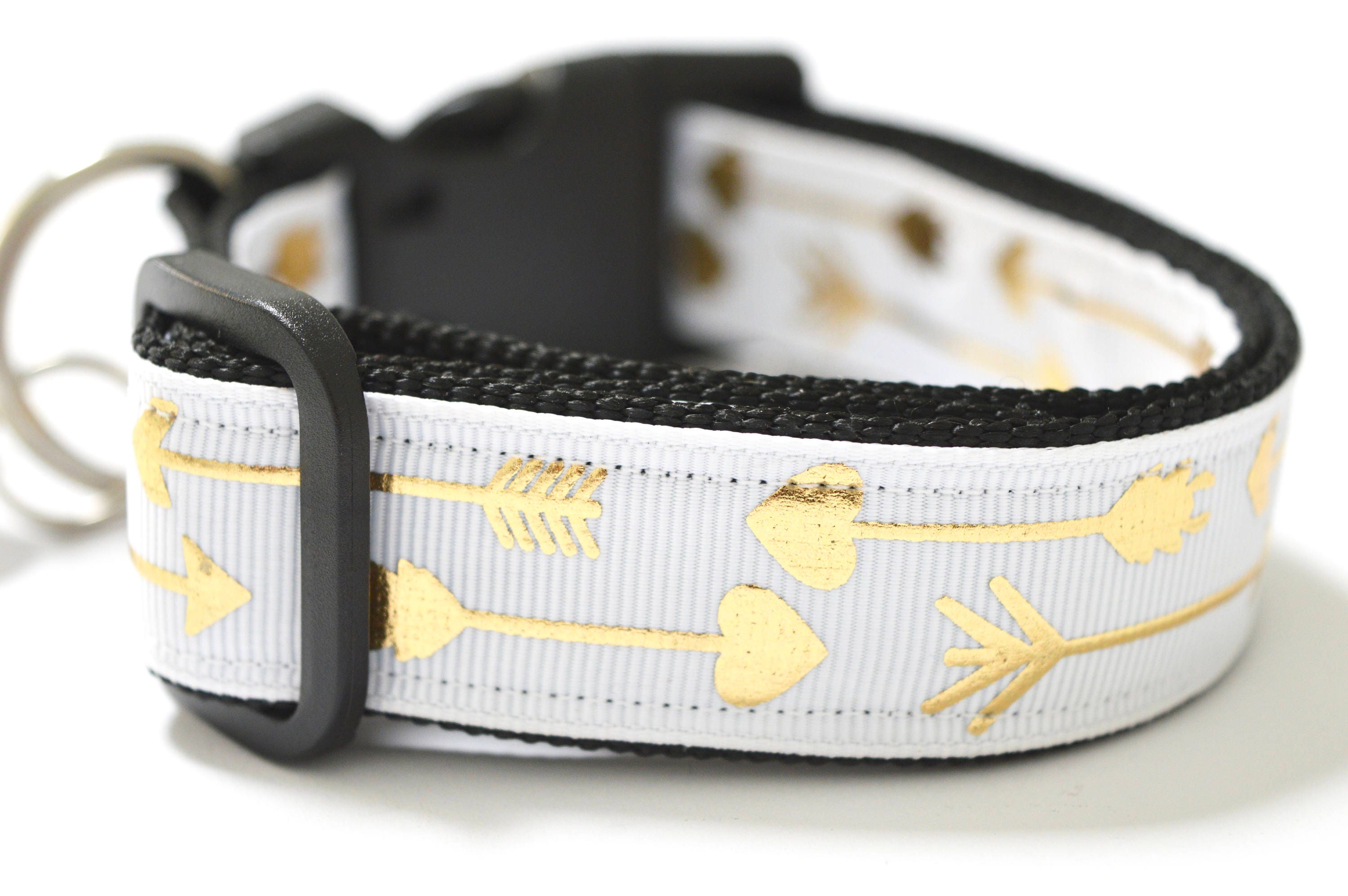 gold arrow on white dog collar dog collar 1 width buckle Etsy