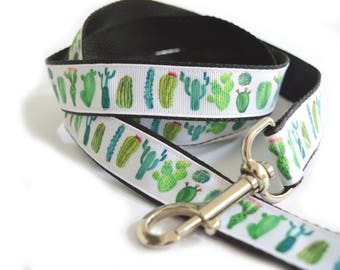cactus dog leash, cactus dog lead, dog leash, lead, 1” width, 120cm dog leash, 45” dog leash, lightweight dog leash, custom length leash,