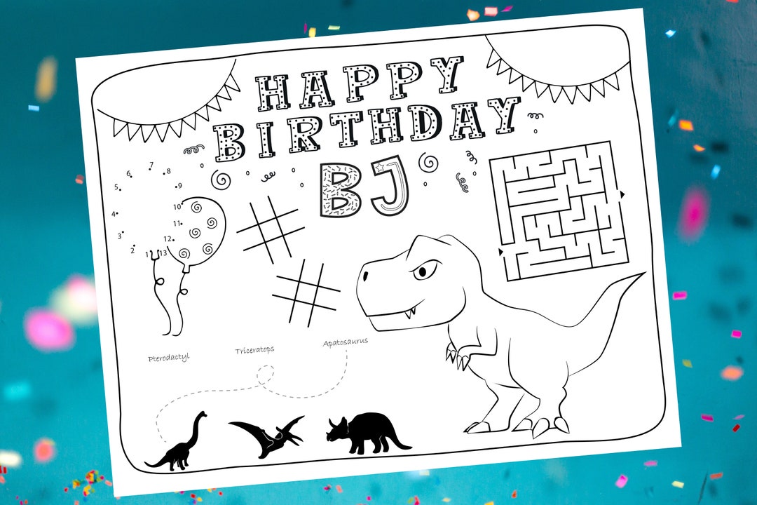 Personalized Birthday Placemat Printable Boy's Birthday - Etsy