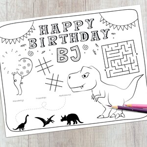 Personalized Birthday Placemat Printable Boy's Birthday - Etsy