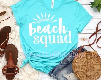 Beach Squad Shirt, Ladies Beach Tshirt, Ladies Graphic Tshirt