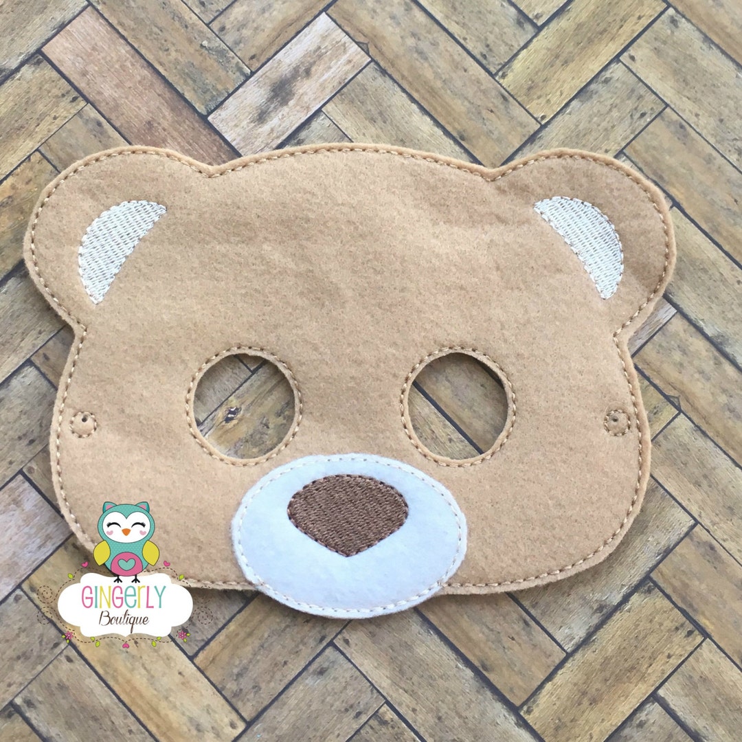 Bear Mask Kids Dress up Mask Bear Costume Mask Wool Blend Etsy