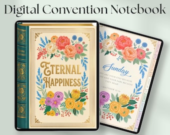 ENGLISH Lined & Unlined "Eternal Happiness" 2026 Convention Notebook Digital/Printable
