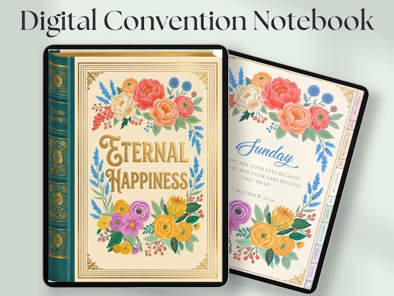 ENGLISH Lined & Unlined "Eternal Happiness" 2026 Convention Notebook Digital/Printable